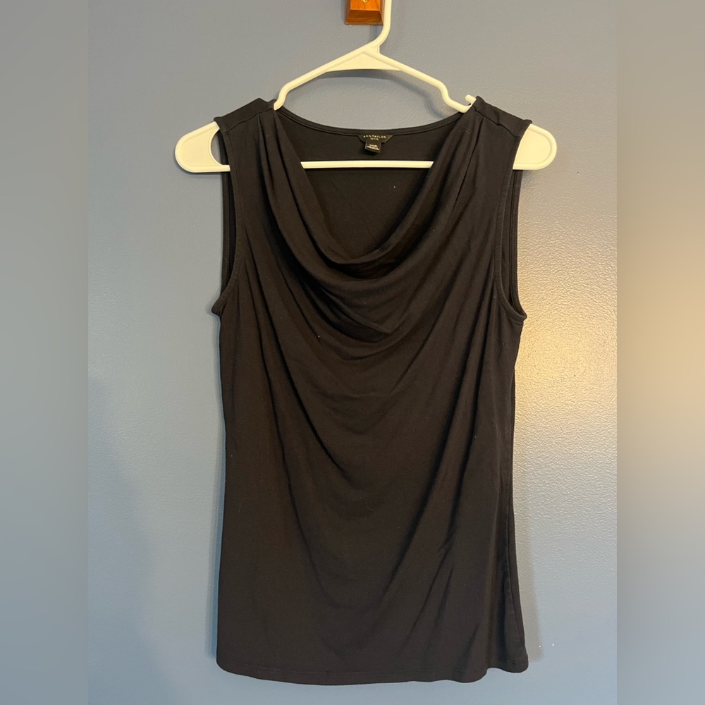 Ann Taylor, Petite Small, navy blue tank with scooping neckline